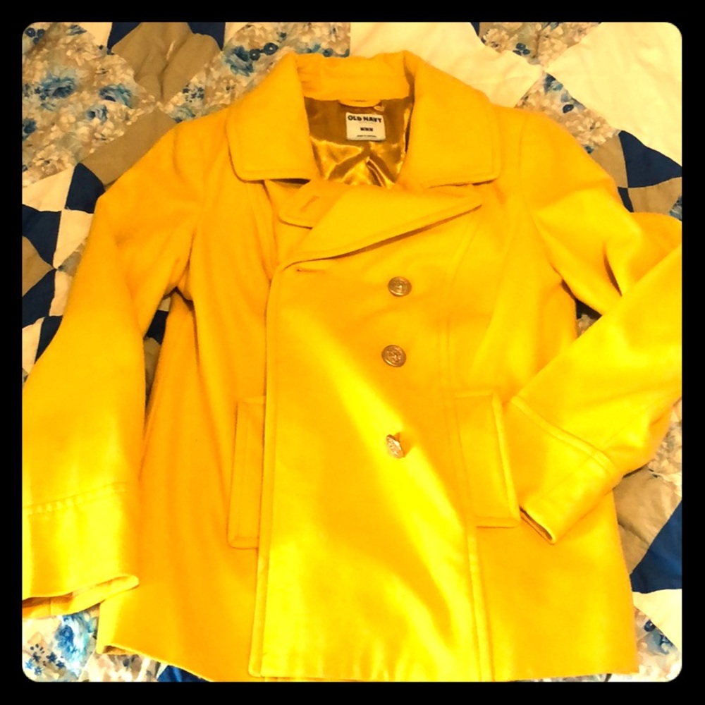 Old Navy Mustard Yellow Peacoat